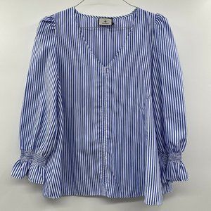 NWOT Tuckernuck Women's Easton Blouse Swing Top Blue/White Stripe S